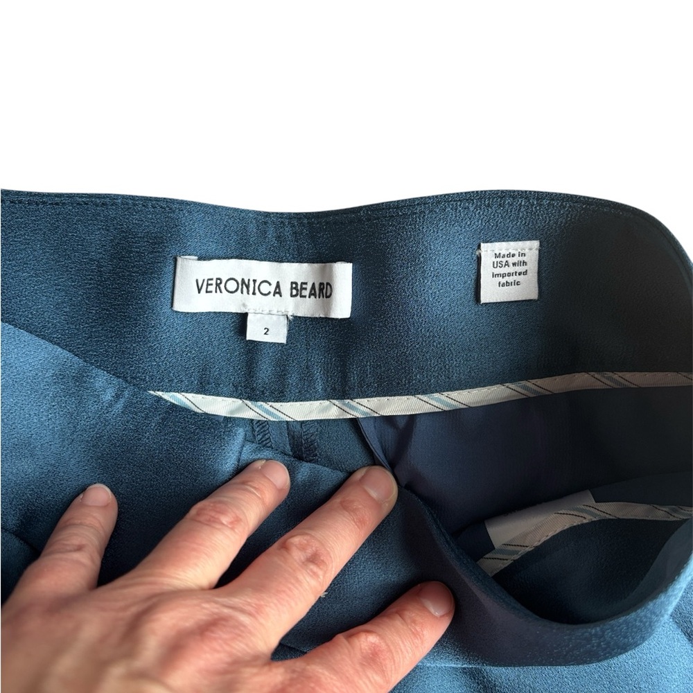 Veronica Beard Lebone High-Rise Flared Pants in Blue Stone sz 2 - Picture 10 of 10